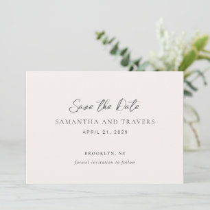 Reserva La Fecha Boda Gris Elegante Tradicional