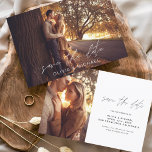 Reserva La Fecha Boda Guardar la fecha de caída de la foto manuscri<br><div class="desc">Boda presupuestal manuscrita Guarde las tarjetas de fecha que tienen una foto en el frente y en la parte posterior. Las tarjetas Save the Date Fall, Autumn, Winter, Spring o Summer contienen una moderna tipografía de escritura cursiva con letras a mano que son elegantes, simples y modernas para usar después...</div>
