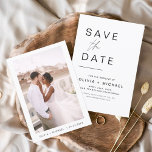 Reserva La Fecha Boda Guardar la foto de fecha Minimalista<br><div class="desc">Boda Guardar las tarjetas de fecha que tienen una foto en el frente. Las tarjetas Save the Date contienen una moderna tipografía de escritura cursiva con letras a mano que son elegantes,  simples y modernas para usar después de la minimalista celebración del día de la boda.</div>