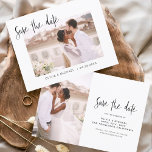 Reserva La Fecha Boda Guardar la foto de fecha Minimalista simple<br><div class="desc">Boda Guardar las tarjetas de fecha que tienen una foto en la parte delantera y trasera. Las tarjetas Save the Date contienen una moderna tipografía de escritura cursiva con letras a mano que son elegantes,  simples y modernas para usar después de la minimalista celebración del día de la boda.</div>