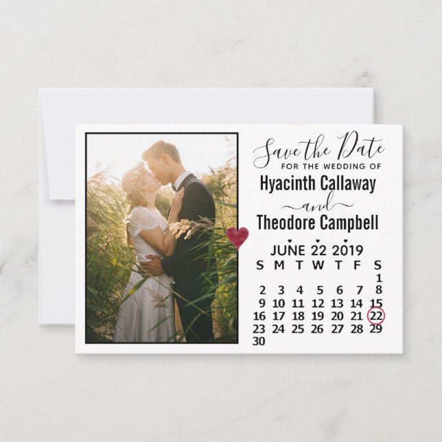 Reserva La Fecha Boda Guardar la foto del calendario de junio de 20 (Anverso)