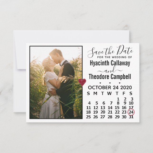 Reserva La Fecha Boda Guardar la foto del calendario de octubre de  (Anverso)