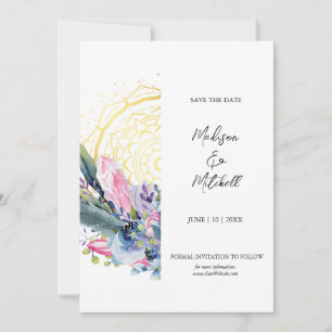 Reserva La Fecha Boda Handfasting Boho Cristal Rosa Mandala Dorado