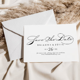 Reserva La Fecha Boda horizontal de caligrafía elegante