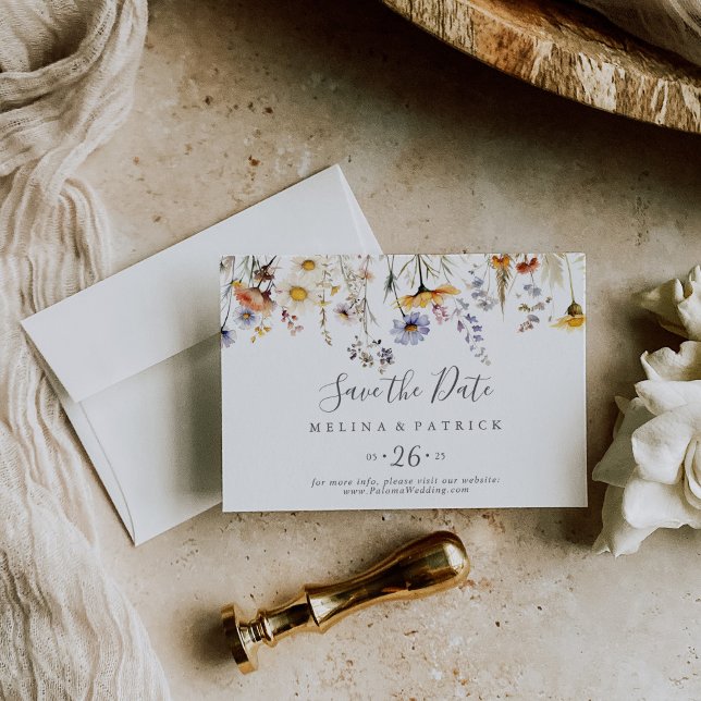 Reserva La Fecha Boda horizontal de flor silvestre Sunshine de otoñ (Subido por el creador)