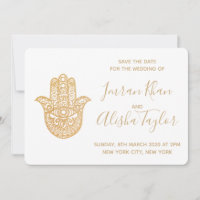 Boda India Guárdala fecha Hamsa dorado Henna