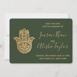 Reserva La Fecha Boda india guardar fecha hamsa dorado henna
