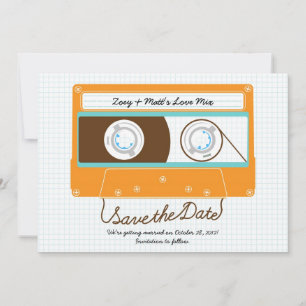 Reserva La Fecha Boda Indie Mixtape (Naranja/Cielo) Guardar la Fech