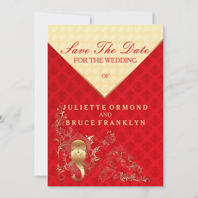 Reserva La Fecha Boda indio - Guardar la fecha (Anverso)