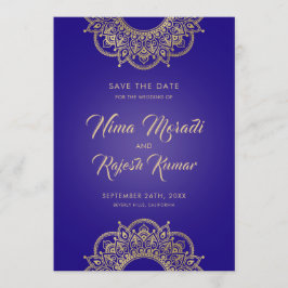 Reserva La Fecha Boda indio, salva la fecha, morado y oro