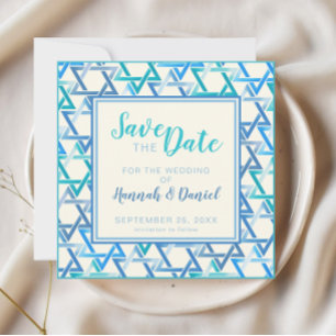 Reserva La Fecha Boda judío estrella de david Save The Date Card