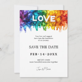 Reserva La Fecha 🌈 🐦 Boda LGBTQ Pintada Con Amor 