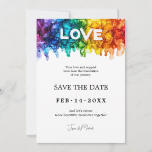 Reserva La Fecha 🌈 🐦 Boda LGBTQ Pintada Con Amor 