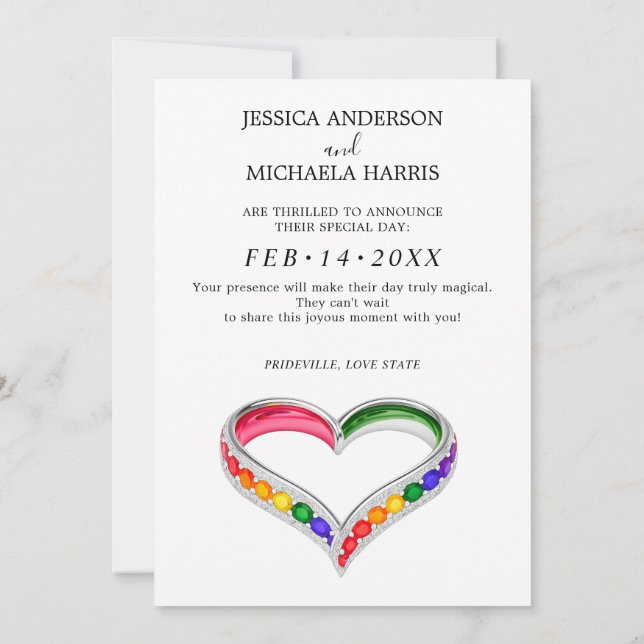 Reserva La Fecha 🌈 🐦 Boda LGBTQ Pintada Con Amor  (Reverso)