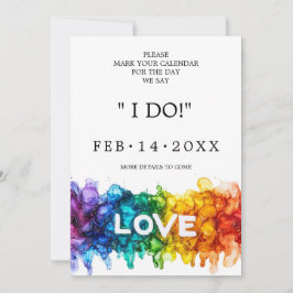 Reserva La Fecha 🌈 🐦 Boda LGBTQ Pintada Con Amor 