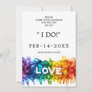 Reserva La Fecha 🌈 🐦 Boda LGBTQ Pintada Con Amor