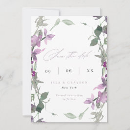 Reserva La Fecha Boda Lilac Wildflowers Foto Save The Date
