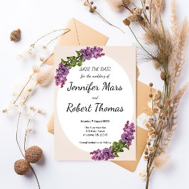 Reserva La Fecha Boda Lilas y Crema