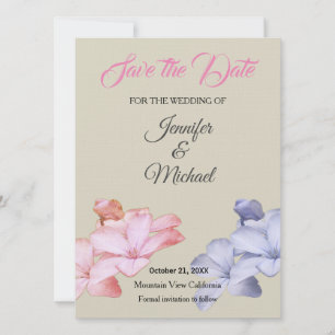 Reserva La Fecha Boda Linen Profesional Floral Clásica
