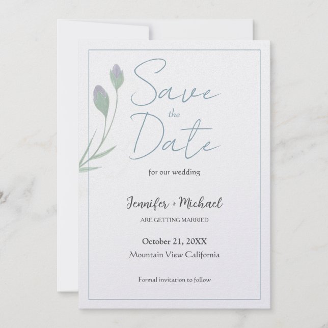 Reserva La Fecha Boda Matrimonio Minimalista Caligrafía Script (Anverso)