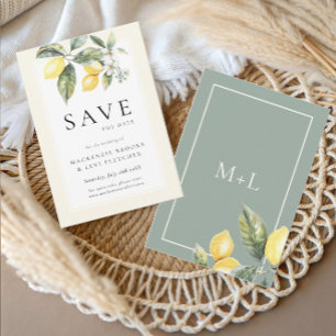 Reserva La Fecha Boda mediterráneo elegante de Lemon Citrus