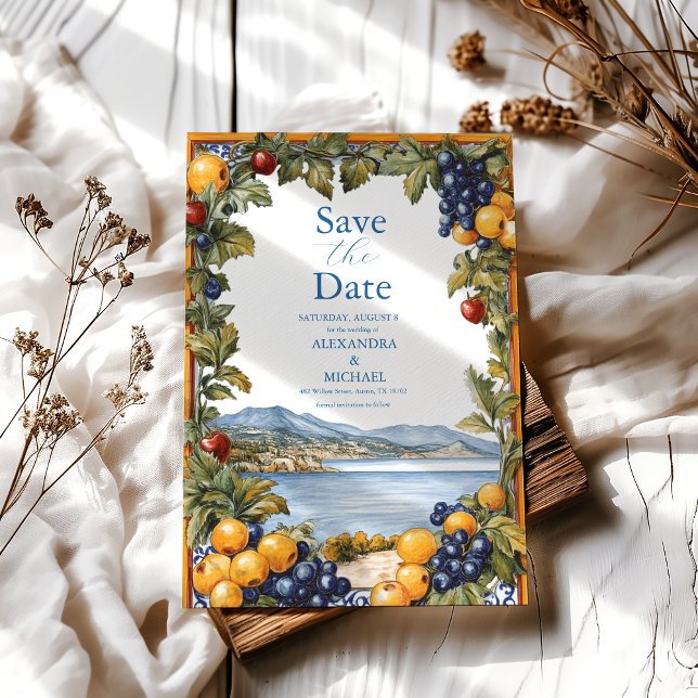 Reserva La Fecha Boda mediterráneo ilustrado (Subido por el creador)