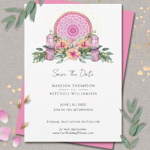 Reserva La Fecha Boda metafísico de cristales de Mandala floral ros