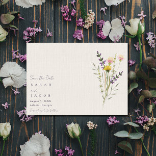 Reserva La Fecha Boda Minimalista Boho Wildflowers