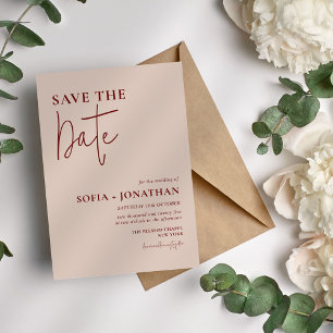 Reserva La Fecha Boda Minimalista Canyon Rose