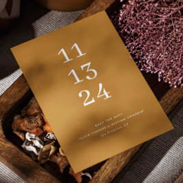 Reserva La Fecha Boda minimalista de amarillo mostaza moderno de ot