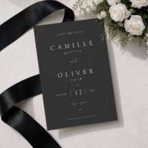 Boda minimalista de carbón negro elegante