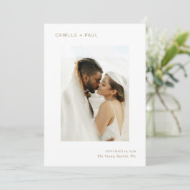 Reserva La Fecha Boda Minimalista de Fotos Doradas con Estilo