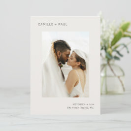 Reserva La Fecha Boda Minimalista de Fotos Neutrales con Estilo