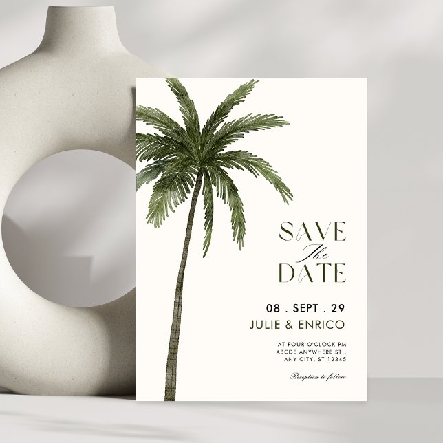 Reserva La Fecha Boda minimalista de palmera (Subido por el creador)
