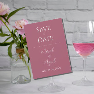 Reserva La Fecha Boda Minimalista elegante rosa frambuesa moderna
