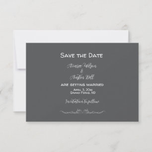Reserva La Fecha Boda minimalista gris y blanco
