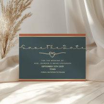 Boda Minimalista Moderna Azul Marino Dorado