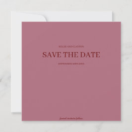 Reserva La Fecha Boda Minimalista Moderna Burgundy Save The Date