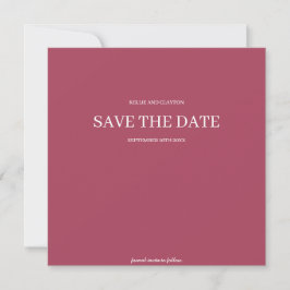 Reserva La Fecha Boda Minimalista Moderna Burgundy Save The Date