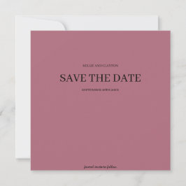 Reserva La Fecha Boda Minimalista Moderna Burgundy Save The Date