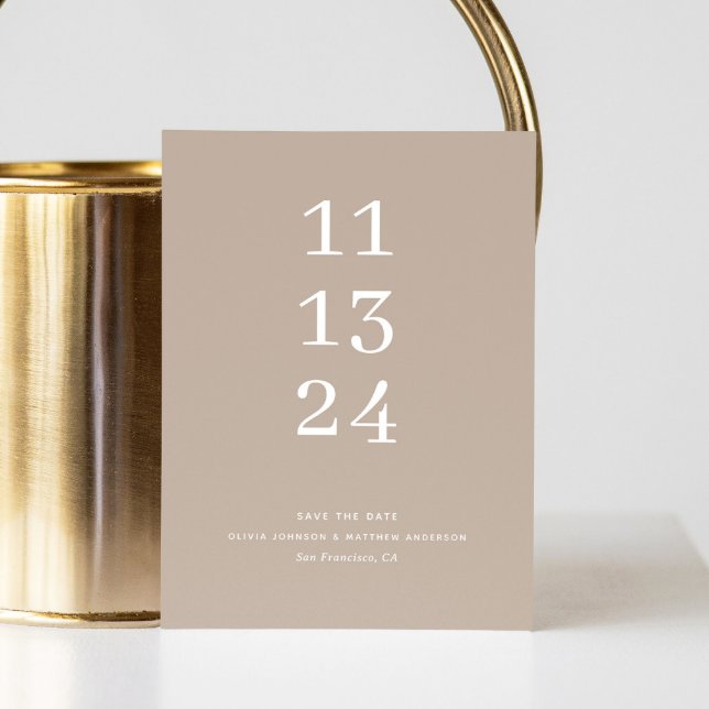 Reserva La Fecha Boda minimalista moderna de color taupe pastel pál (Subido por el creador)