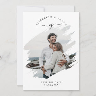 Reserva La Fecha Boda minimalista rústica simple monograma de letra