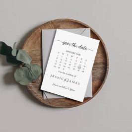 Reserva La Fecha Boda minimalista y chic en blanco y negro