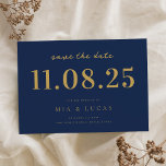 Reserva La Fecha Boda mínimo de Moda de oro de la Marina Fecha no f<br><div class="desc">Personalice esta boda mínima de diseño de moda para guardar la fecha con todos sus detalles.</div>