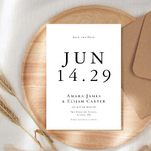 Reserva La Fecha Boda mínimo moderno en blanco y negro