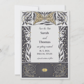 Reserva La Fecha Boda místico del Art Nouveau celestial