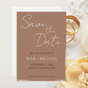 Reserva La Fecha Boda Mocha Simple Style