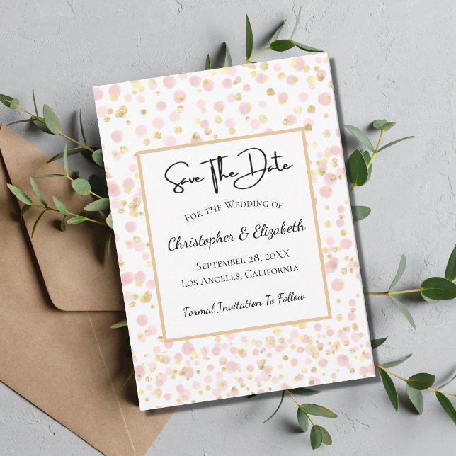 Reserva La Fecha Boda moderna chic de oro rosa  (Subido por el creador)