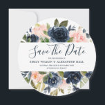 Reserva La Fecha Boda moderna con florales de acuarela rosa y azul<br><div class="desc">Boda moderna con florales de acuarela rosa y azul marino Agregar foto en la parte trasera de la invitación Ver nuestra tienda para la invitación coincidente, RSVP y más Puedes personalizar este 'Save the date' para agregar mis toques personales, como fotografías, imágenes. Puedes cambiar el color de fondo para que...</div>