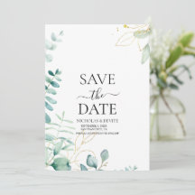 boda moderna de eucalipto verde